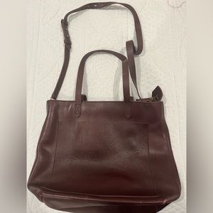 Madewell Zip-Top Medium Transport Tote Dark Red